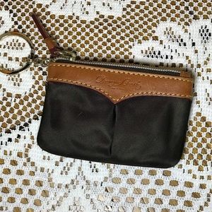 Dooney&Bourke Dark Brown Nylon & Leather Keychain/Keyring Pouch